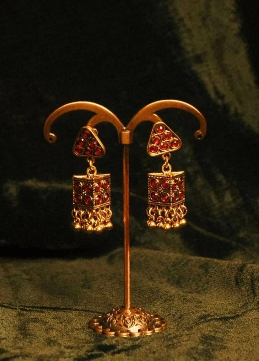 Ruby Geometric Earring 1