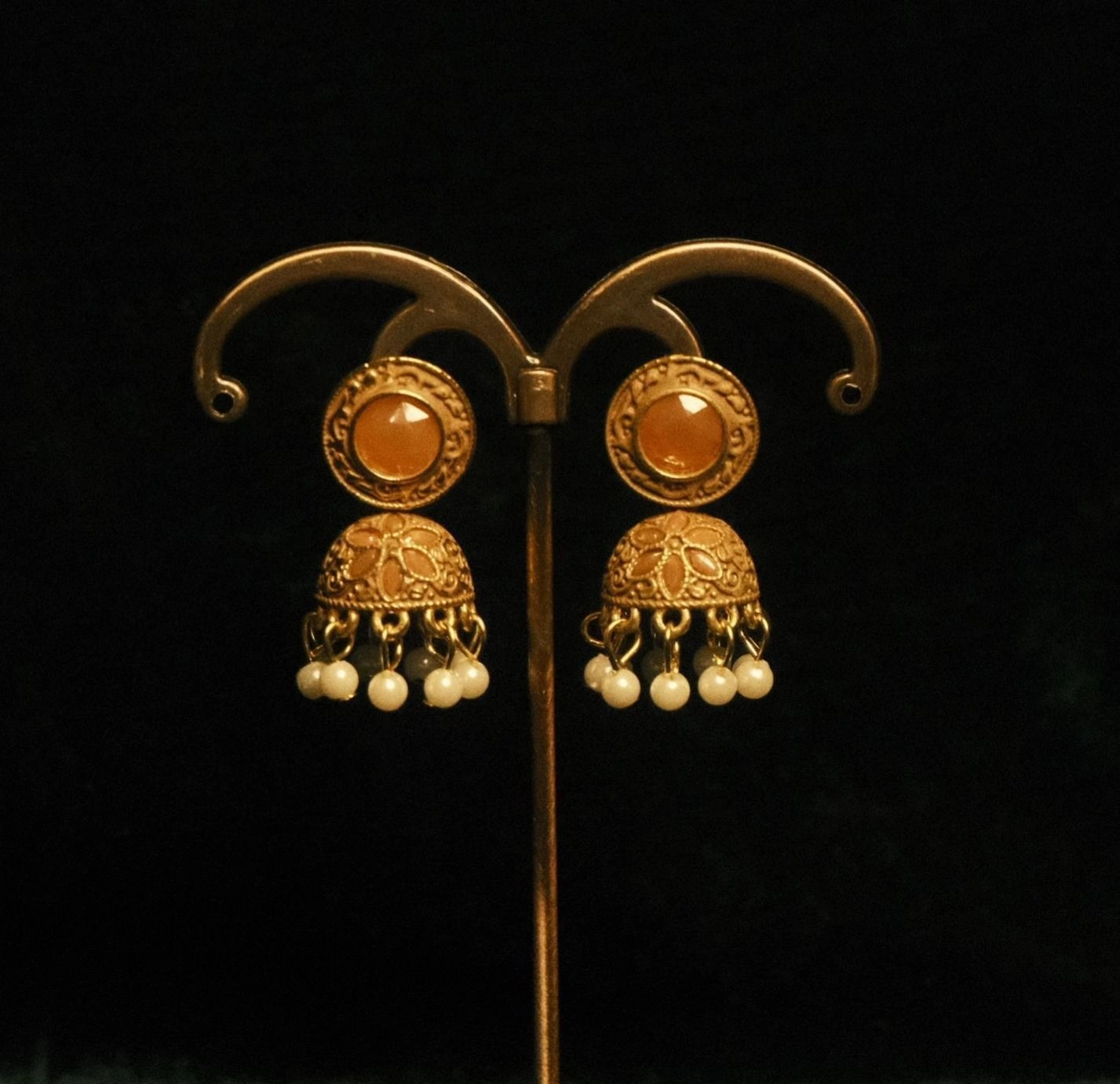 Amber Pearl Jhumka 1