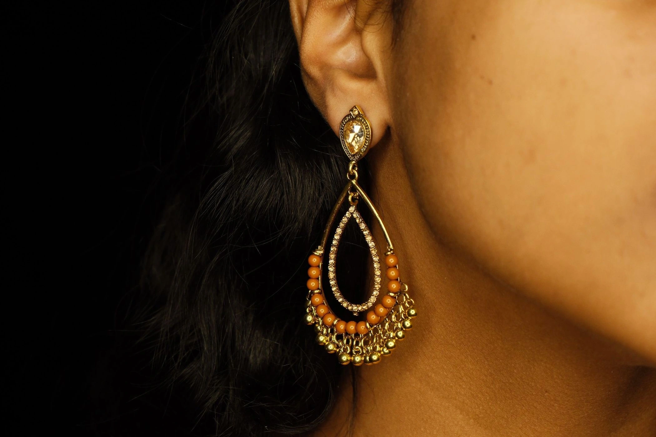 Brown Teardrop Earring