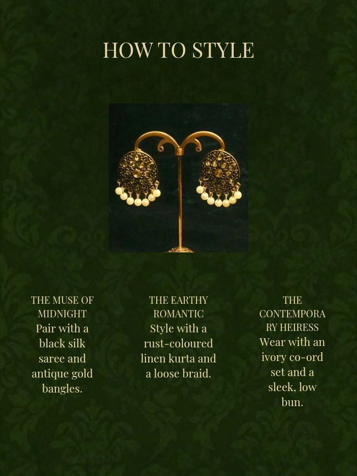 Black Medallion Earring 3