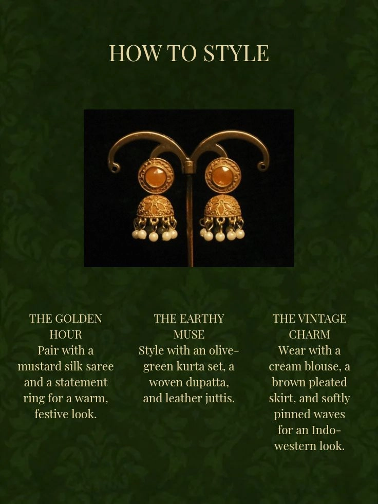 Amber Pearl Jhumka 3