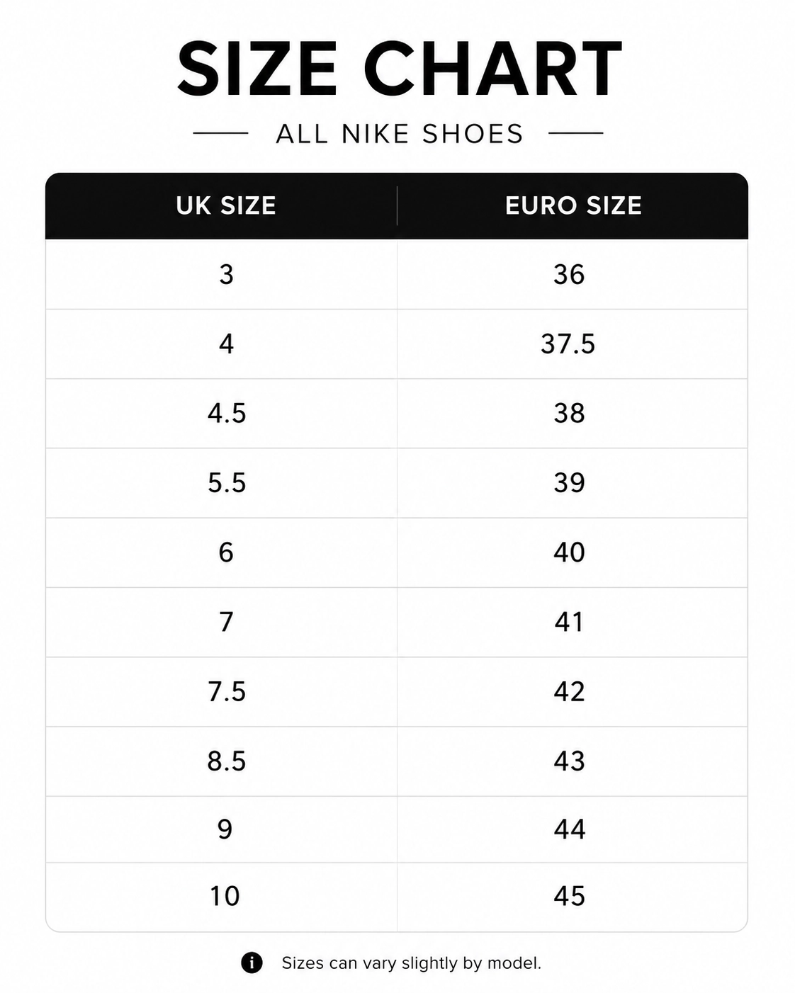 Size chart