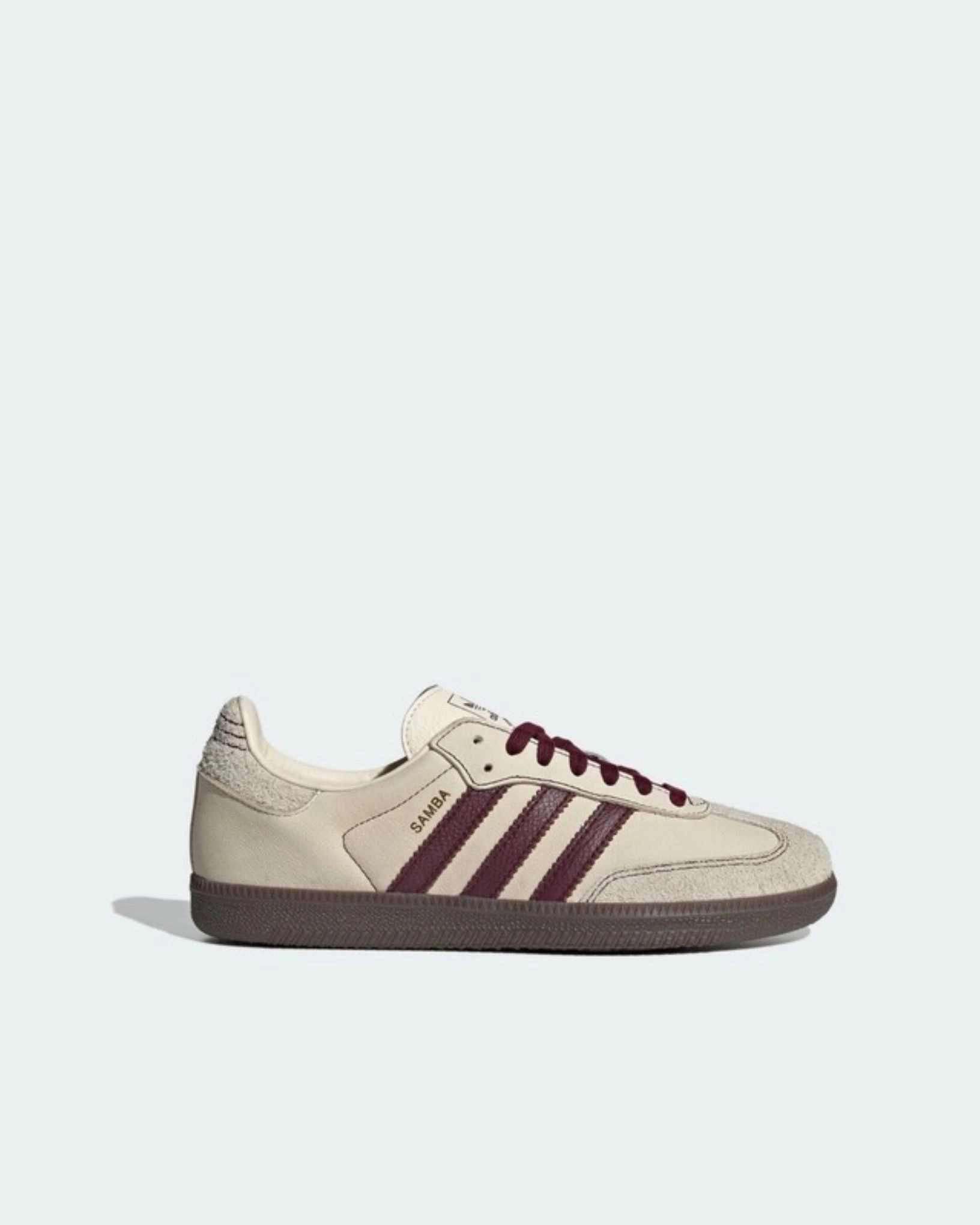 SAMBA OG SHOES (WONDER WHITE/MAROON/PUTTY GREY) 1