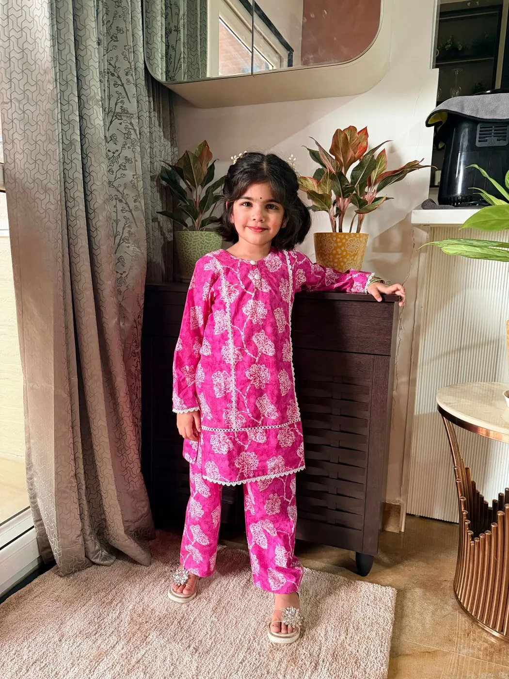Pink Floral’s kids Co ord Set