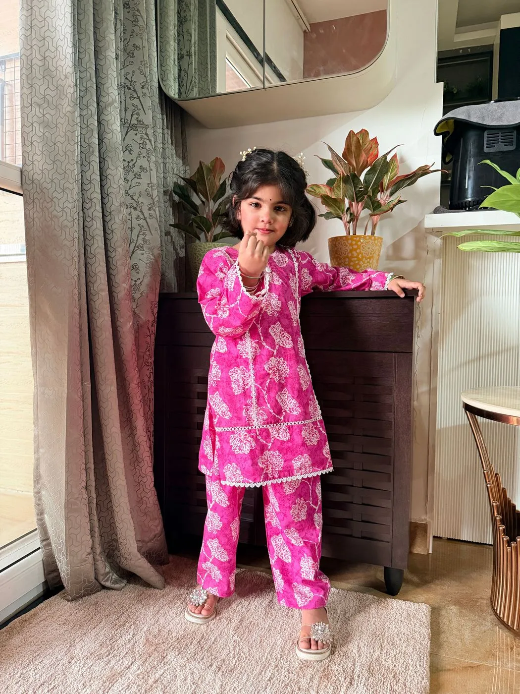 Pink Floral’s kids Co ord Set