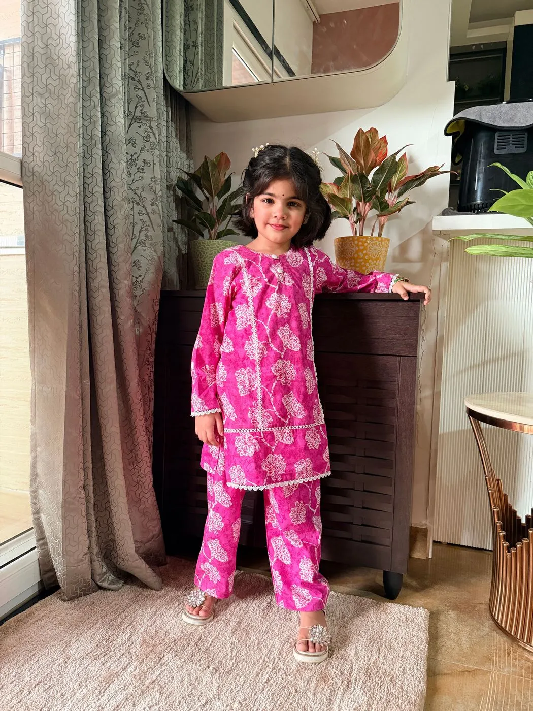 Pink Floral’s kids Co ord Set 3