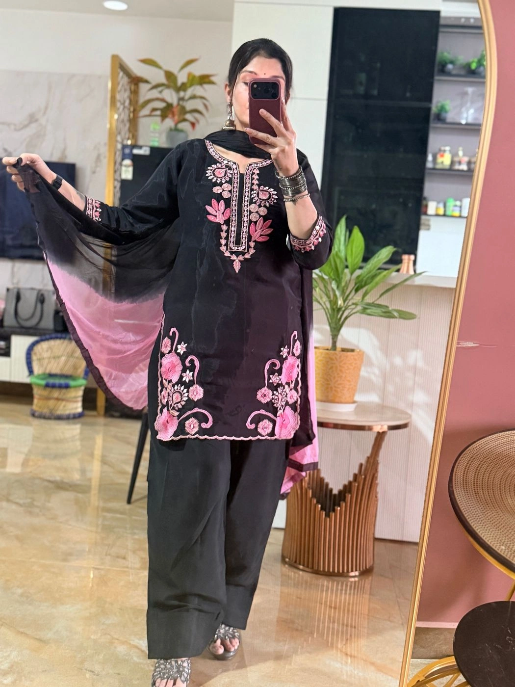 Elegant Embroidery Farshi Suit Set