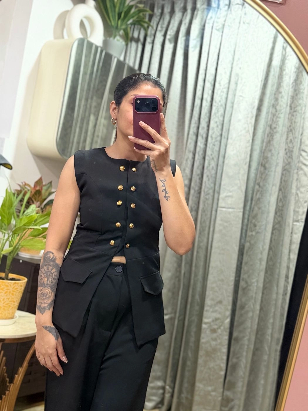 Black Tailored Waistcoat Co-Ord Set 2