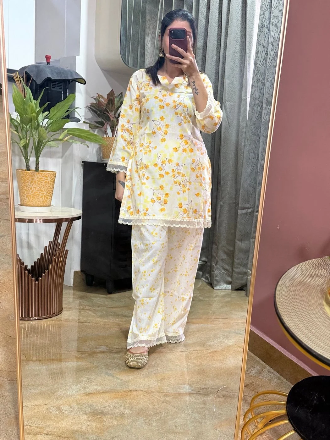 Premium Floral Printed Cotton Co-Ord Set for Women 1