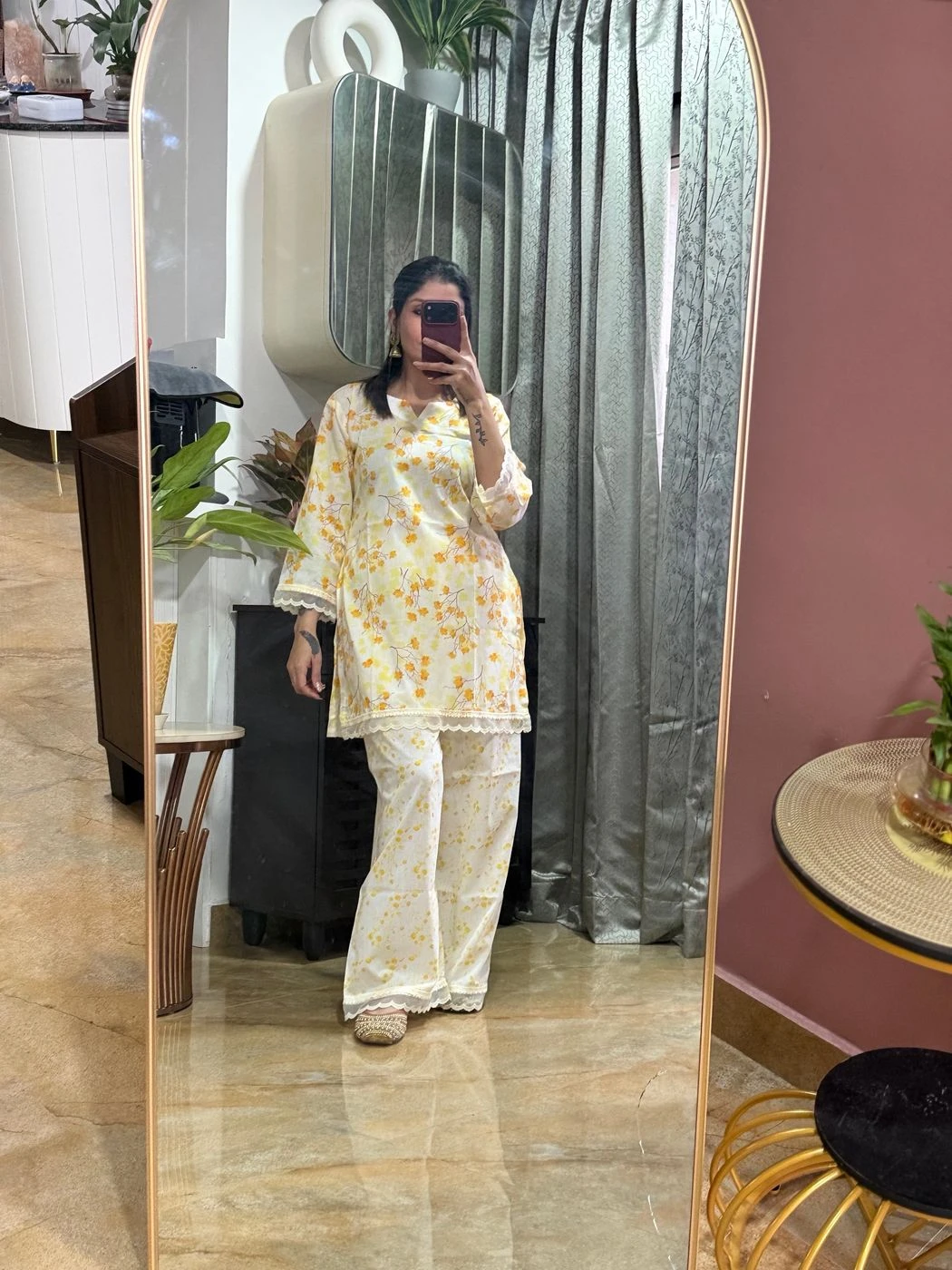 Premium Floral Printed Cotton Co-Ord Set for Women 2
