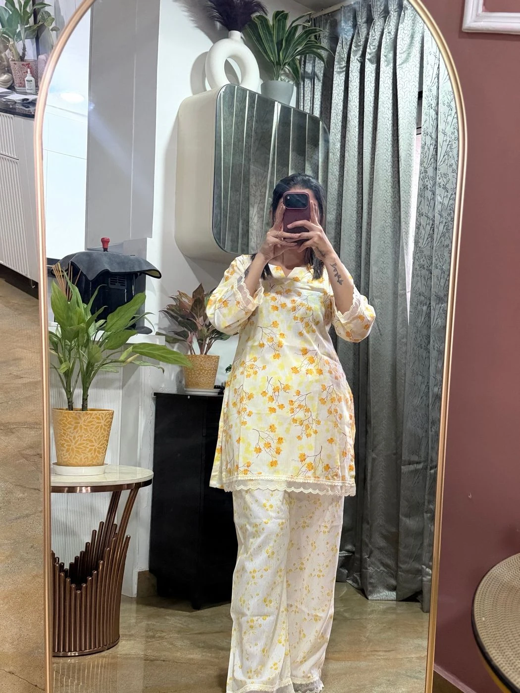 Premium Floral Printed Cotton Co-Ord Set for Women 3