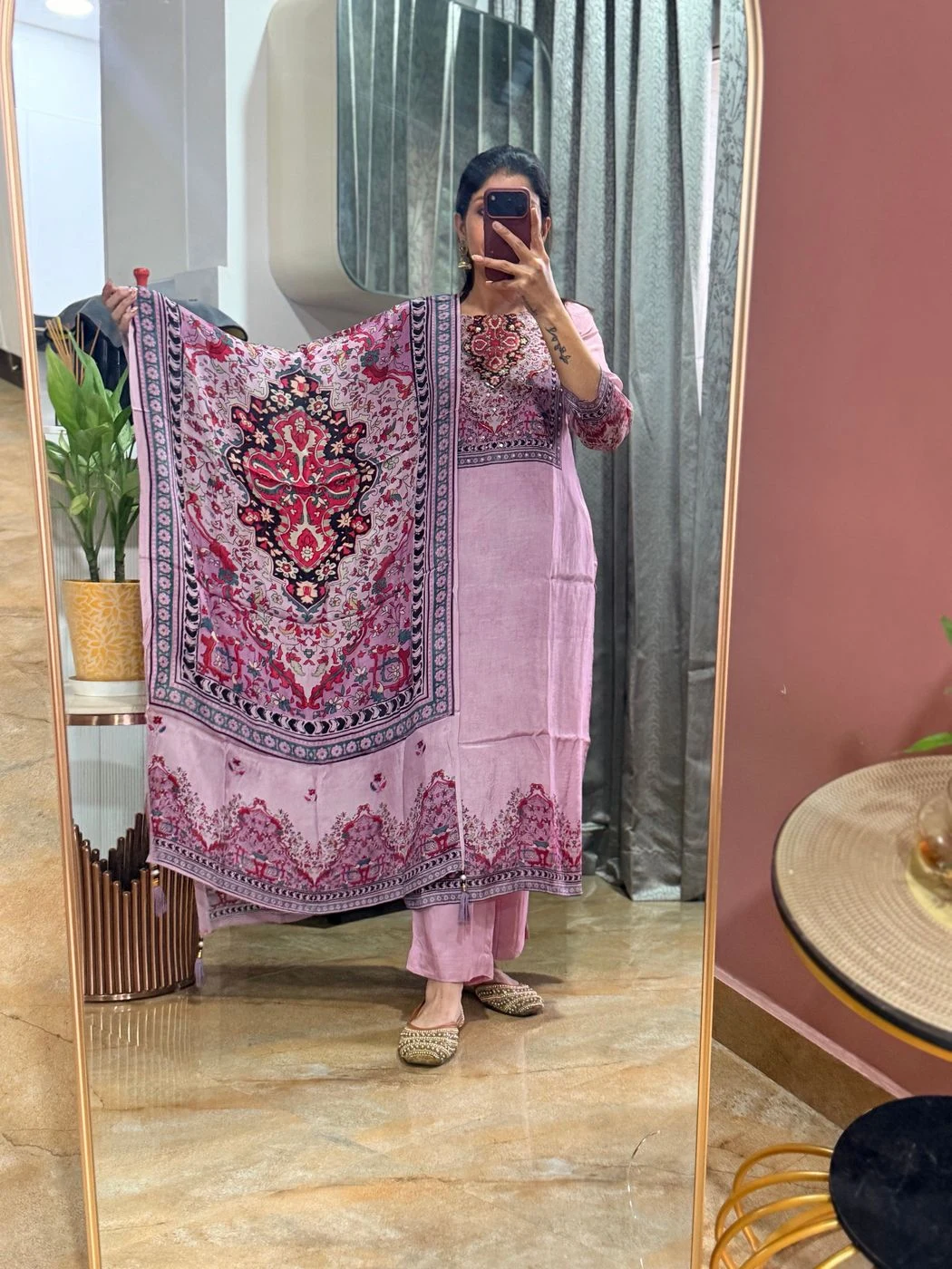 Premium Pink Printed Kurta Set with Designer Dupatta 2