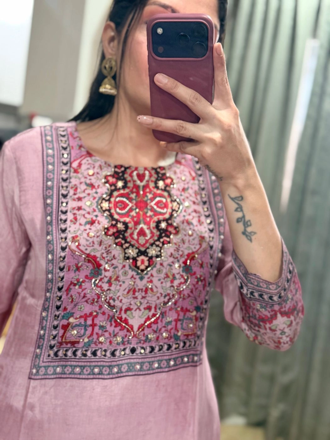 Premium Pink Printed Kurta Set with Designer Dupatta 3