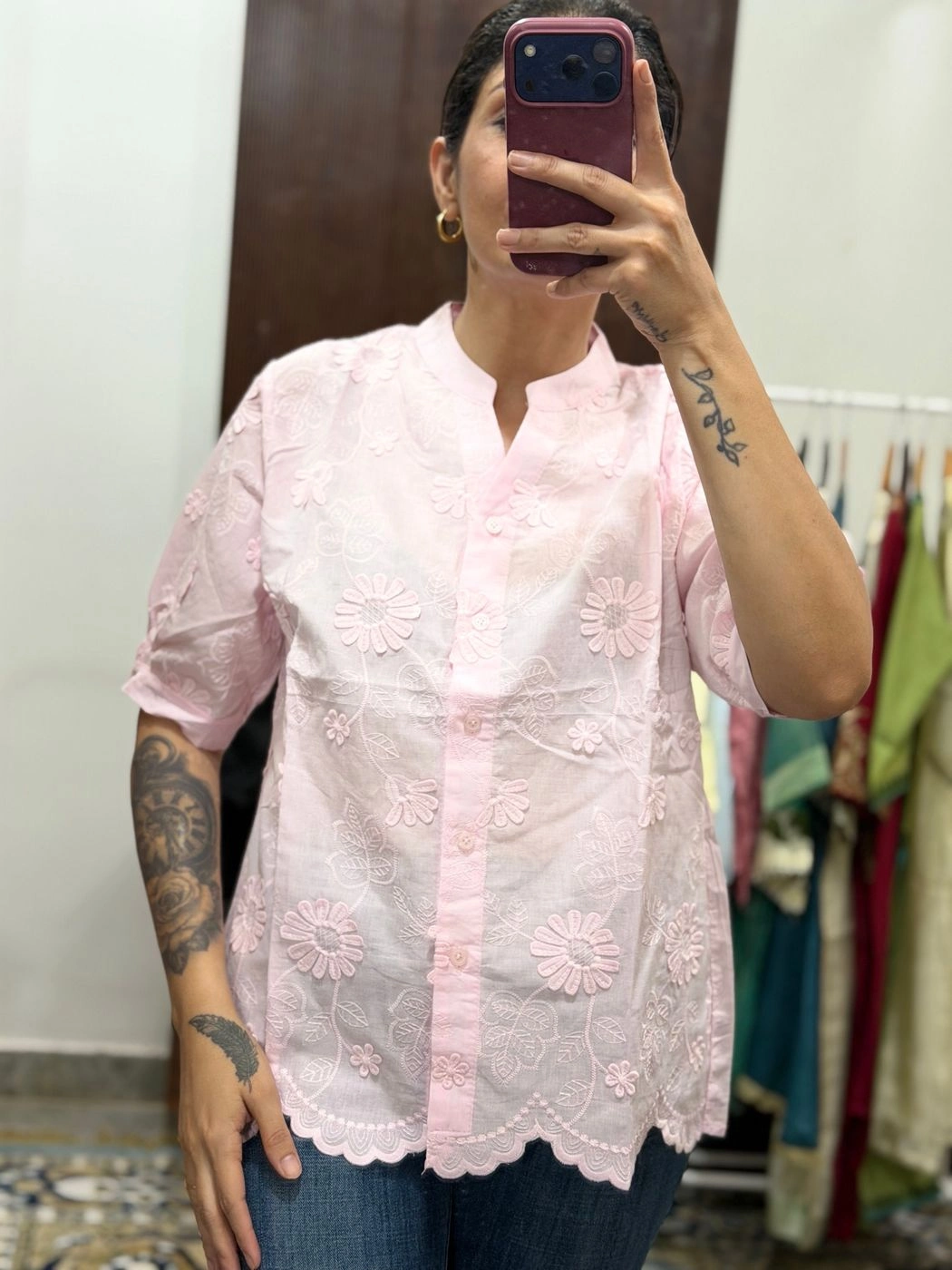 Multicolor Cotton Shirt With Embroidery 2