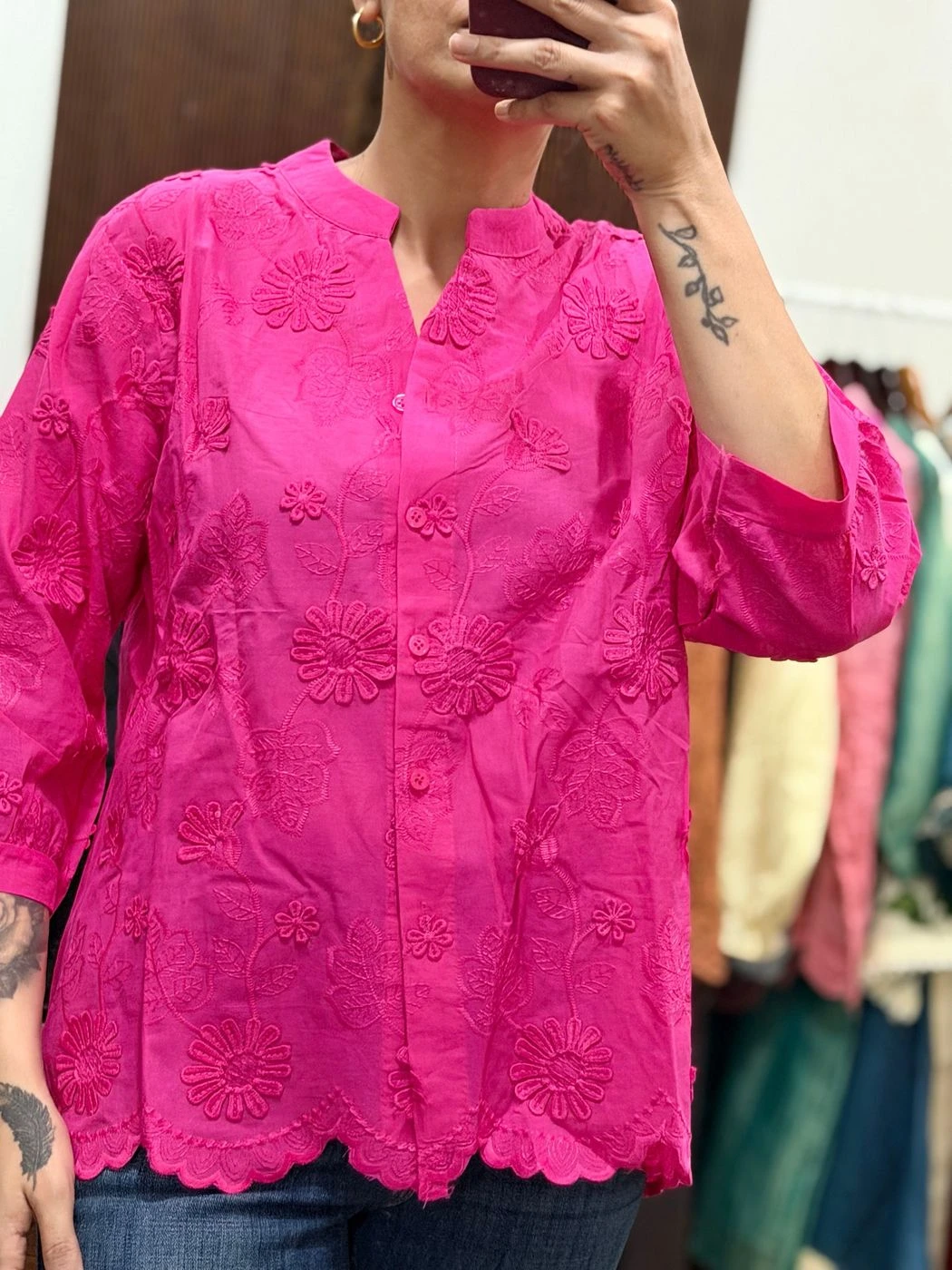 Multicolor Cotton Shirt With Embroidery 3
