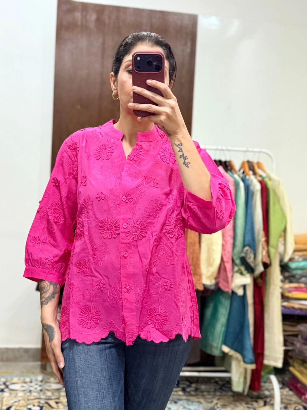 Multicolor Cotton Shirt With Embroidery 4