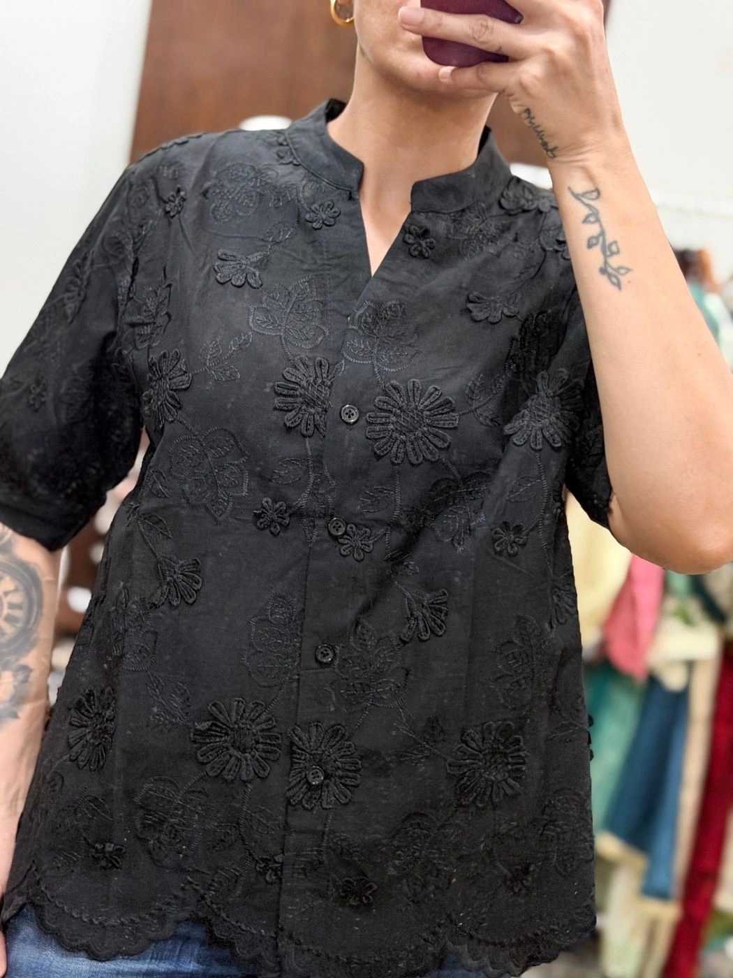 Multicolor Cotton Shirt With Embroidery 5