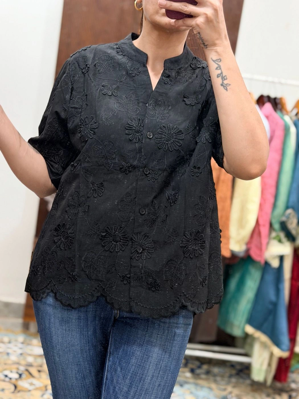 Multicolor Cotton Shirt With Embroidery 6