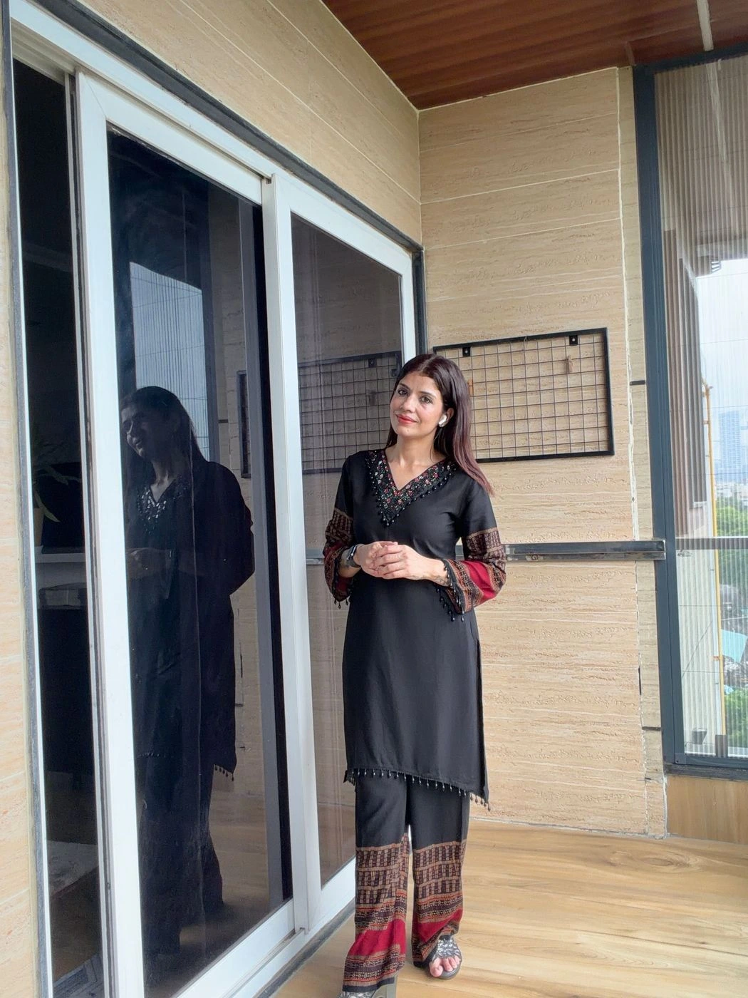 Black Embroidered Co-ord Set 1