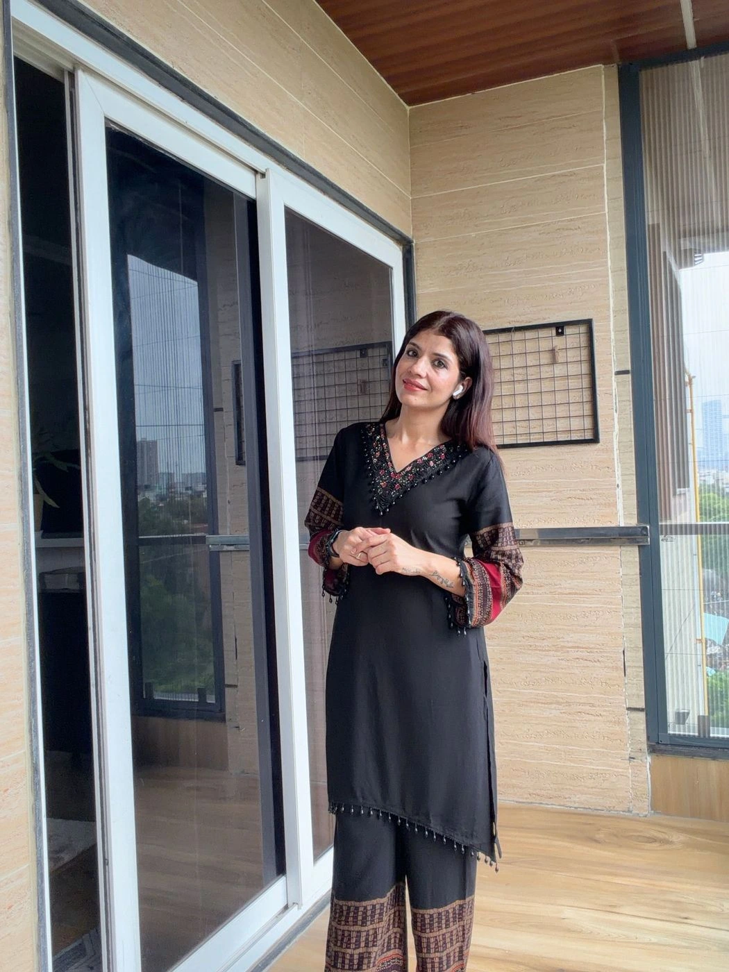 Black Embroidered Co-ord Set 4