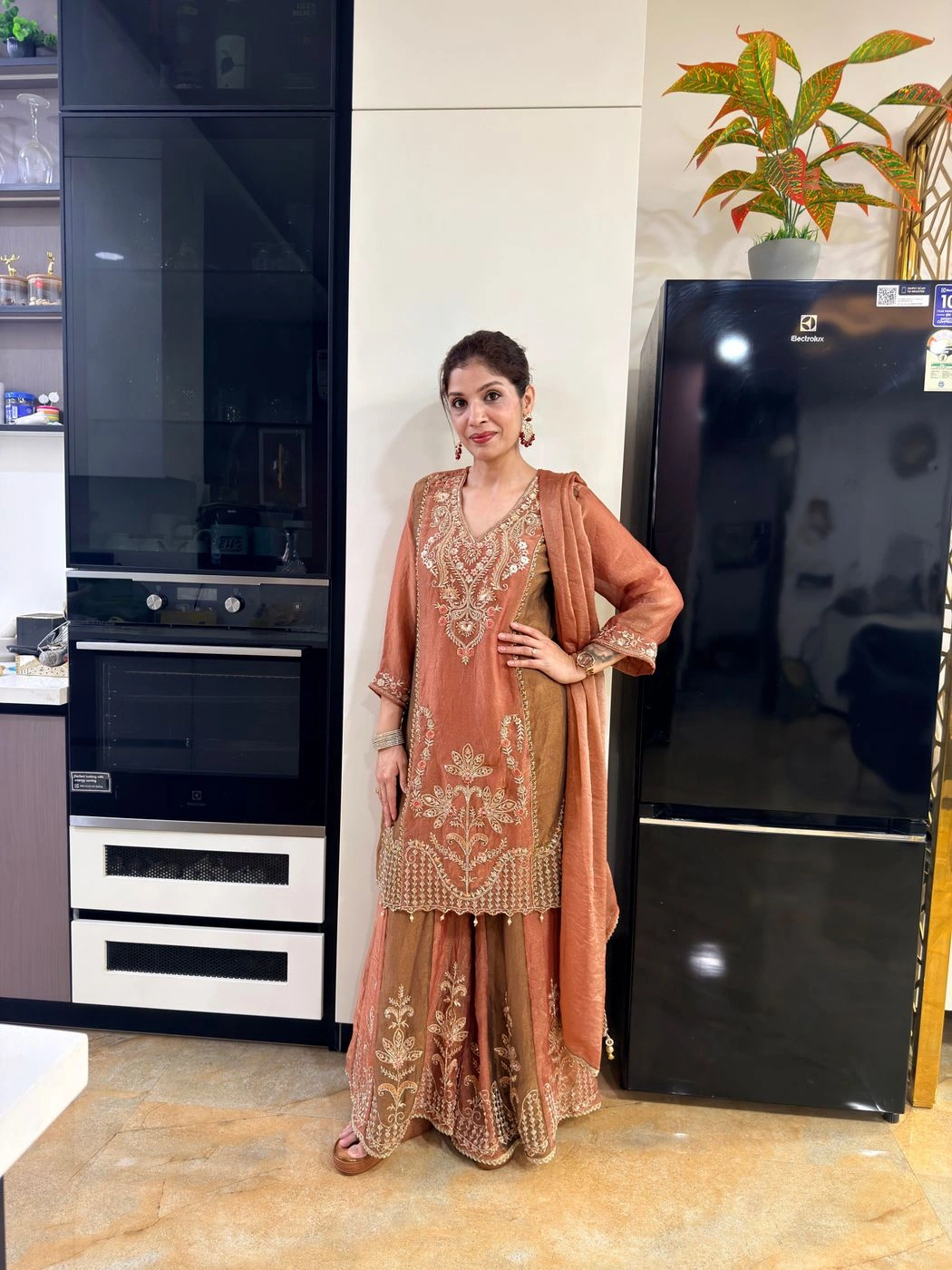 Two-Tone Embroidered Sharara Set 2