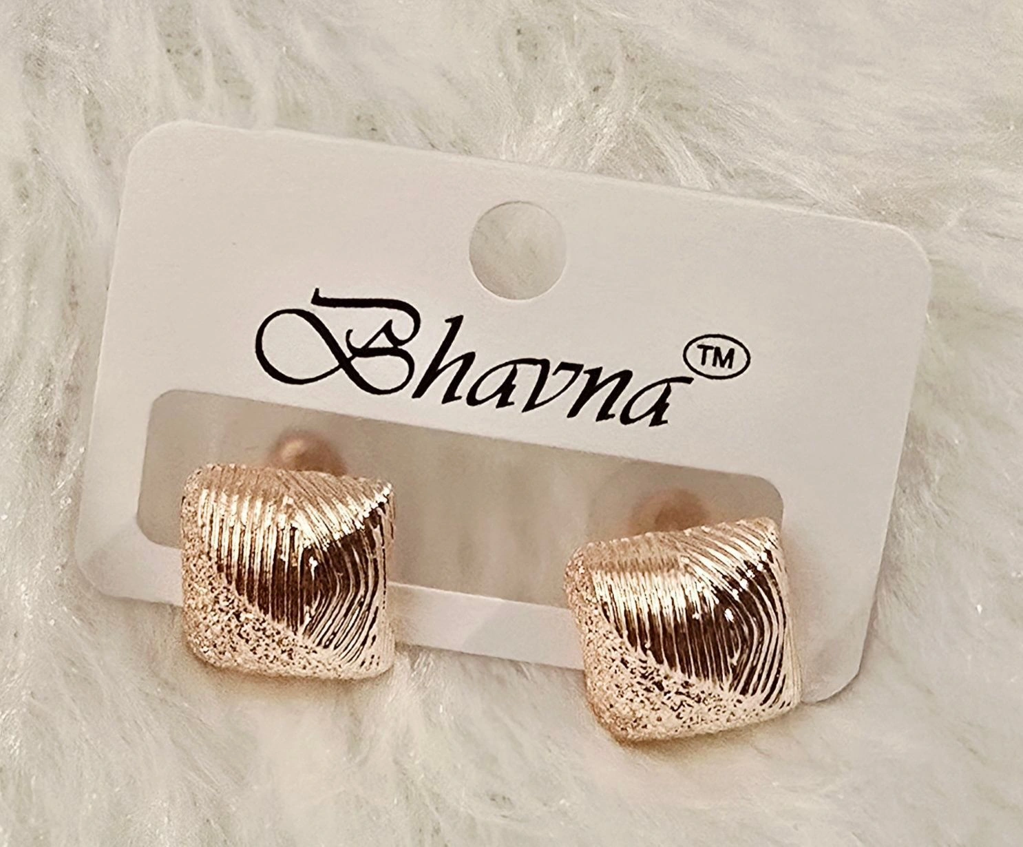 Textured Square Stud Earrings