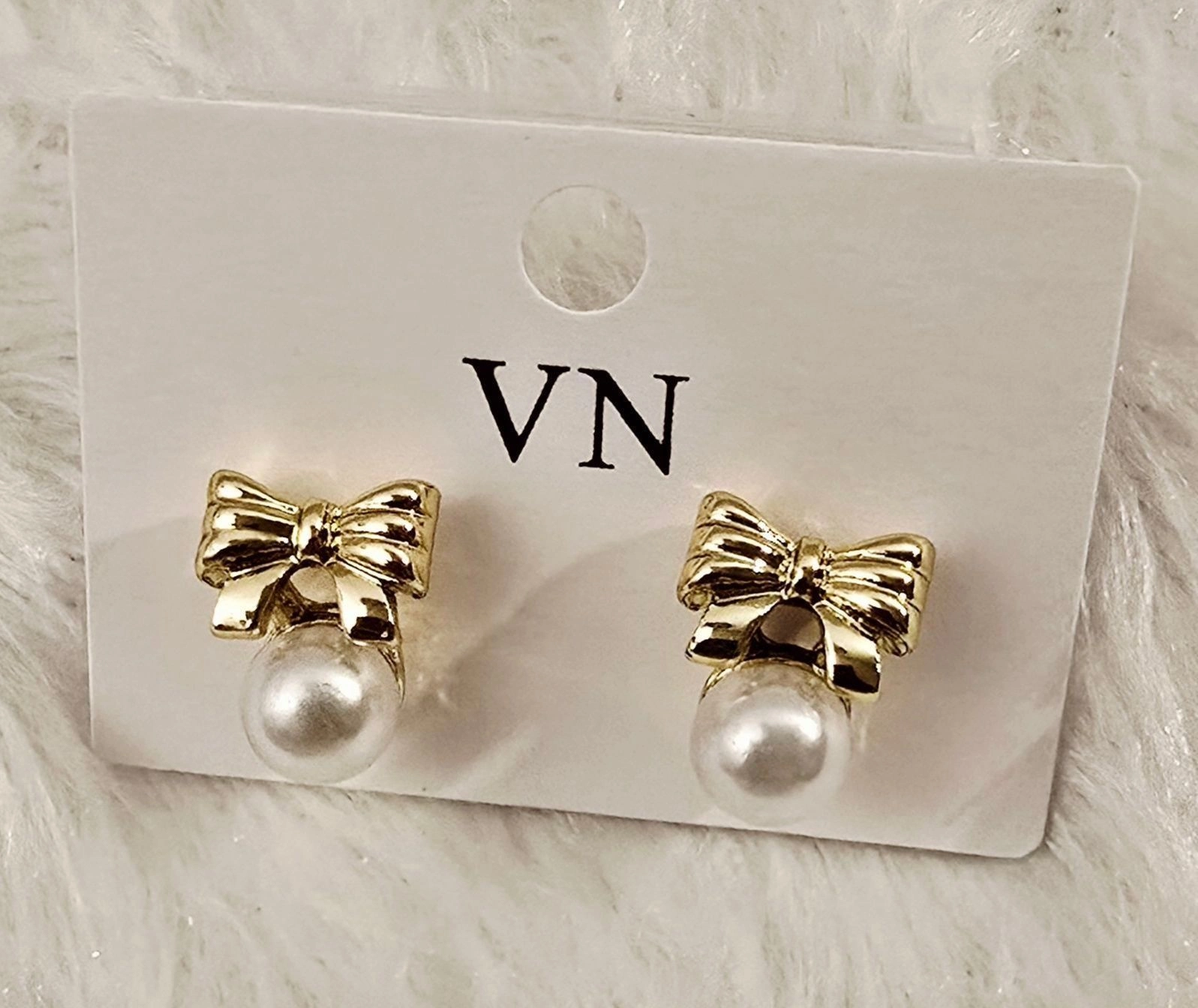 Pearl-Bow Earrings(S-size)