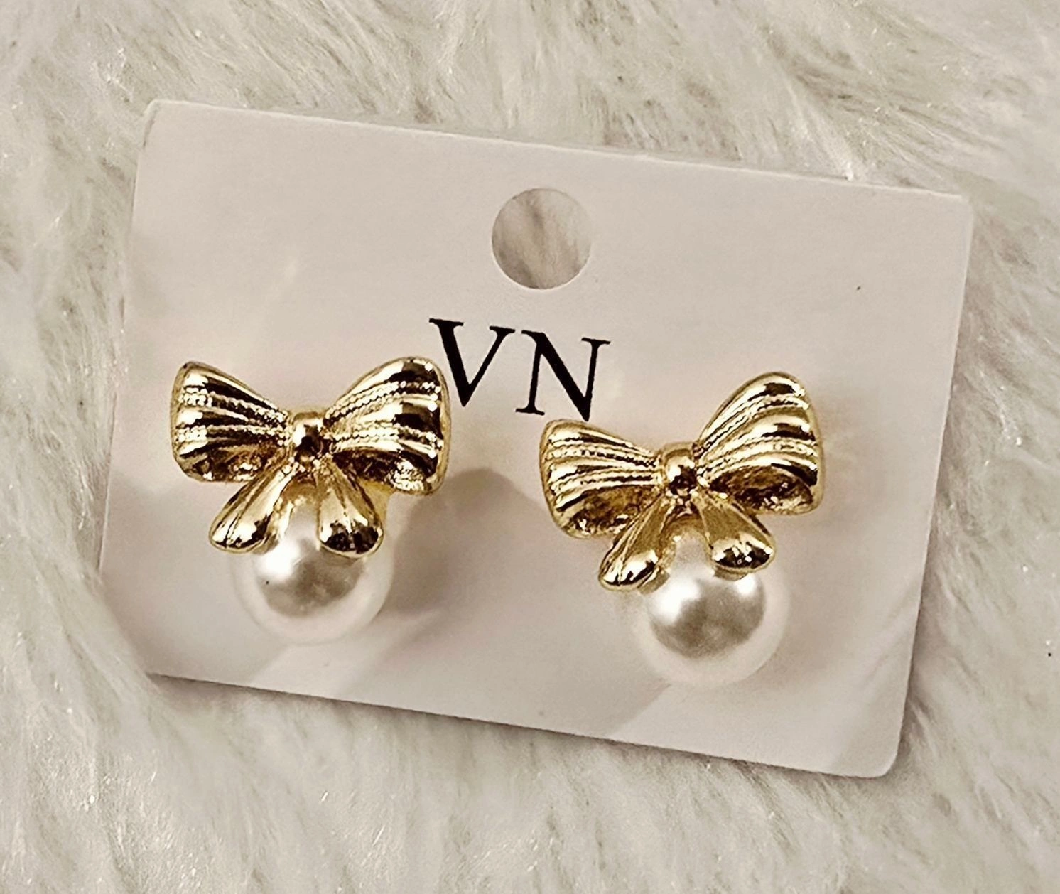 Pearl-Bow Earrings(L-size)