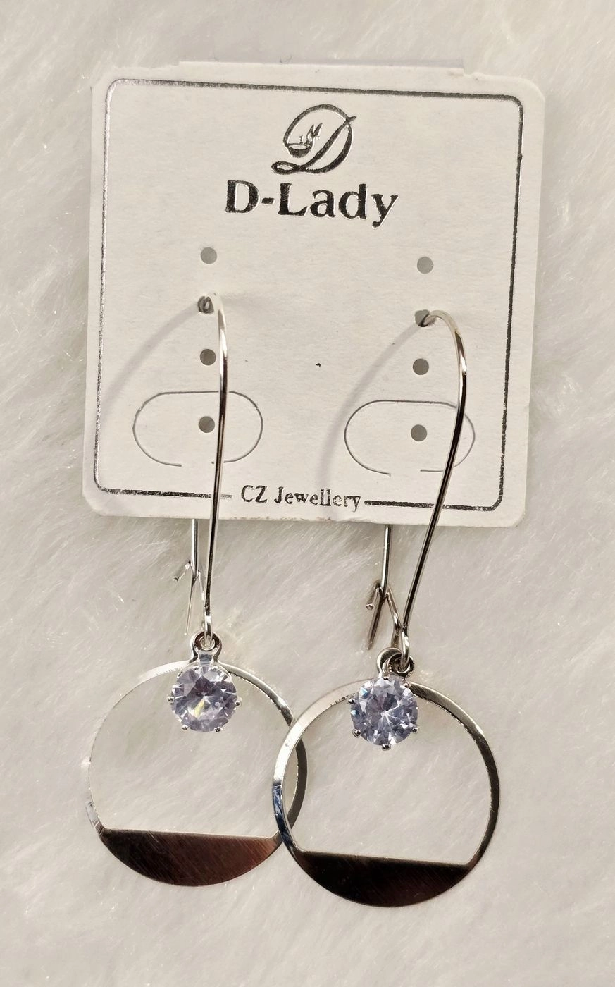 Hoop Dangle With Stone