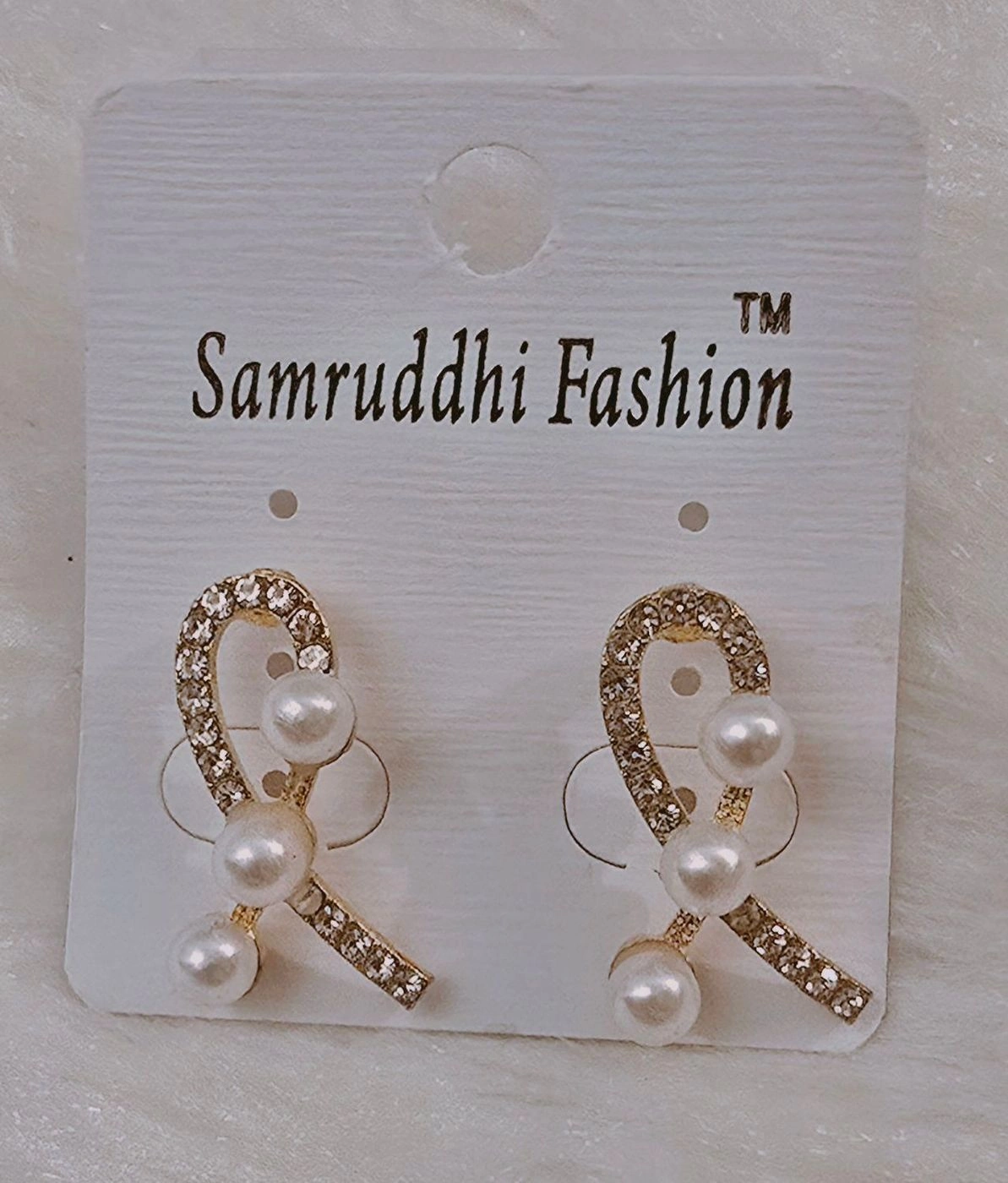 Golden Ribbon With White Beads