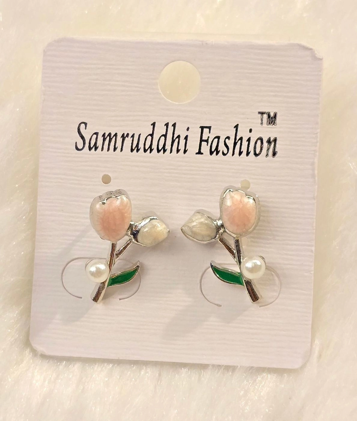 Pink Flower Stud