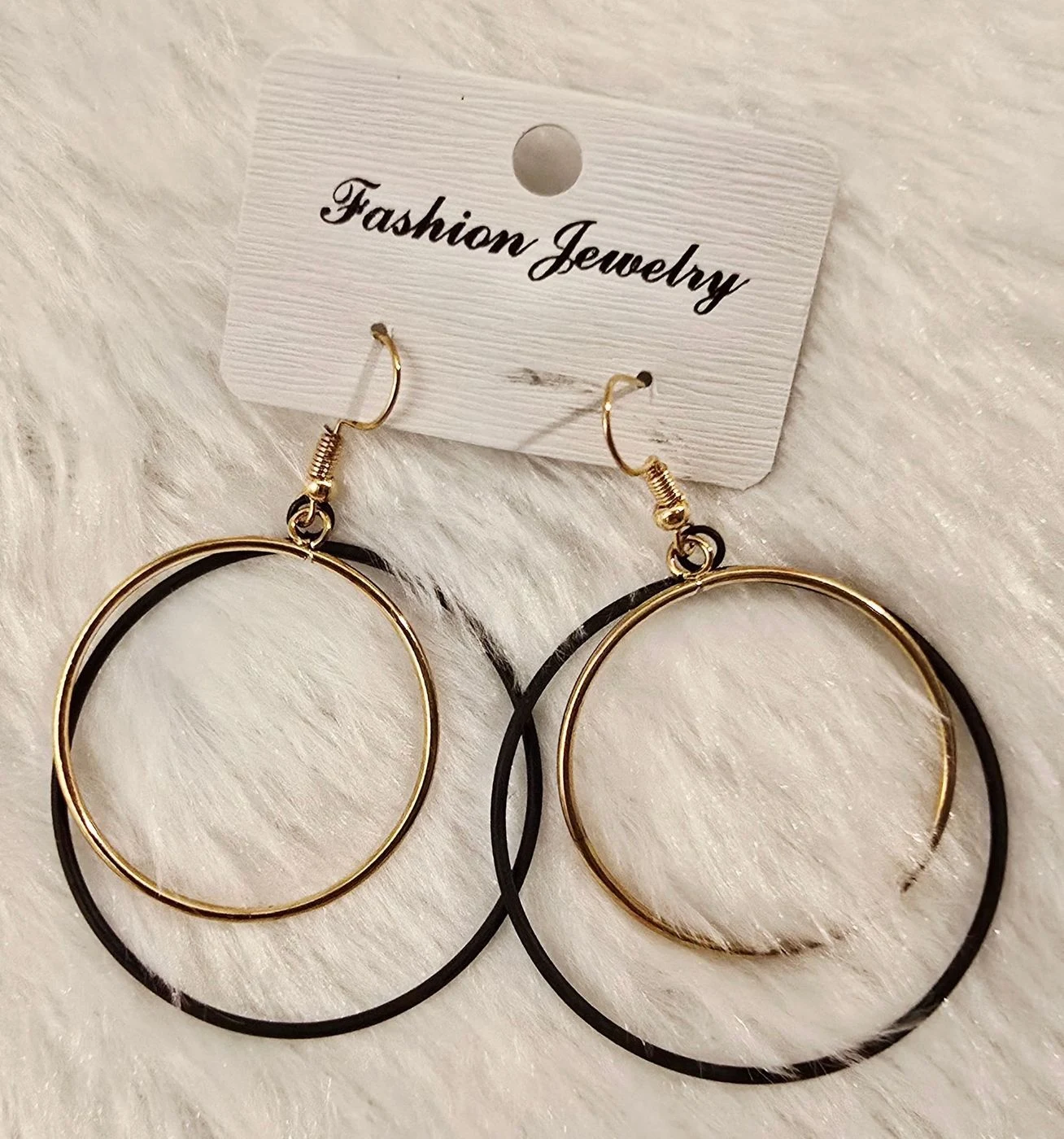 Double Ring Drop Earrings