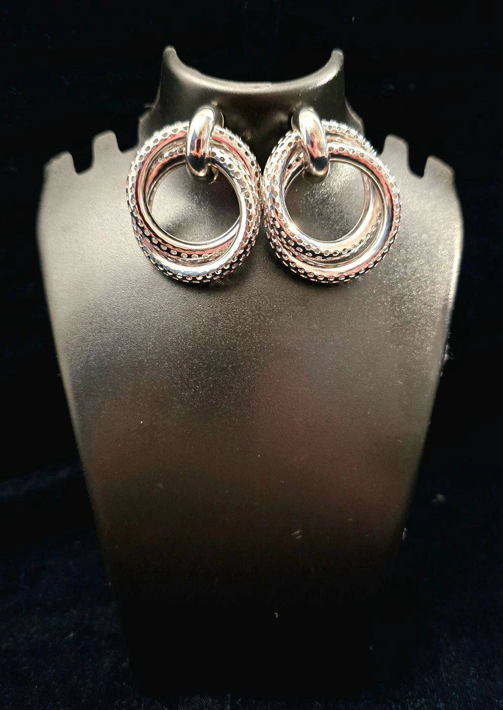 Designed Double-Ring Silver Earring(S-Size)