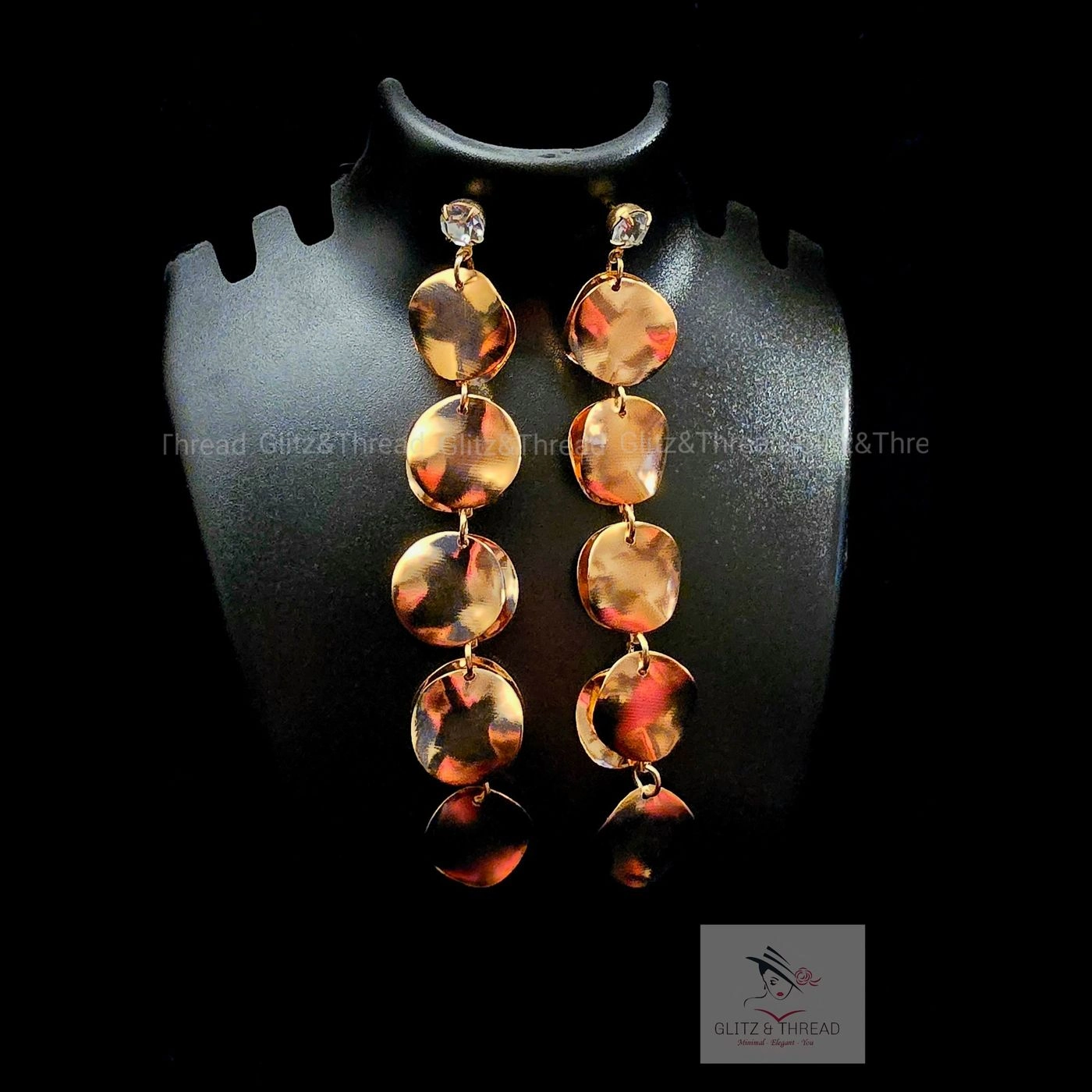Stacked Disc Drop Earrings