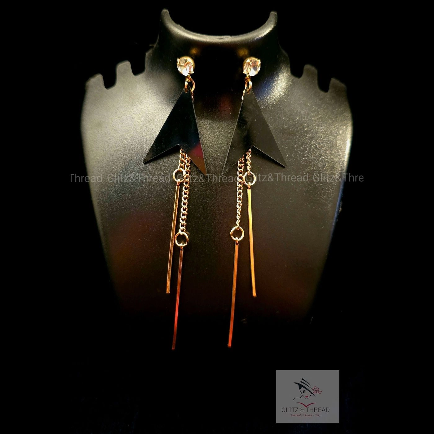 Triangle Tassel Drop Earrings