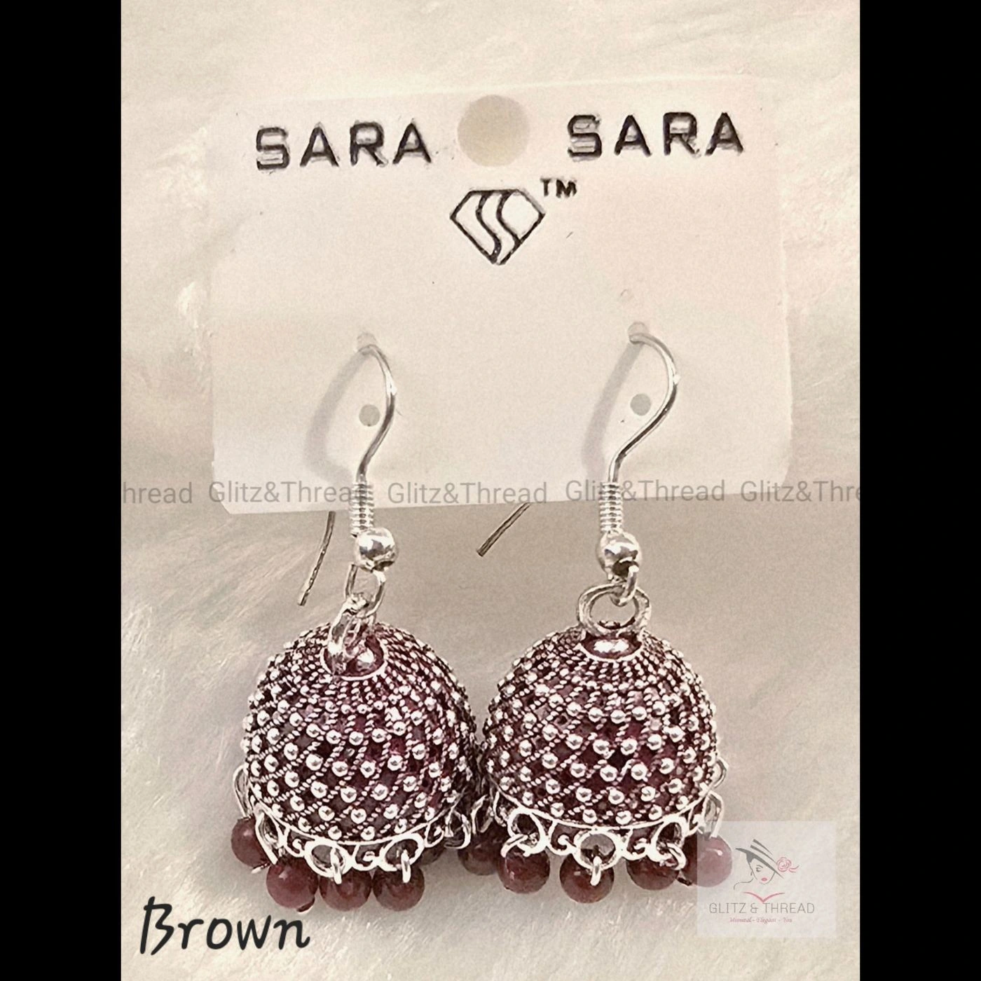 Brown Jhumka Earrings
