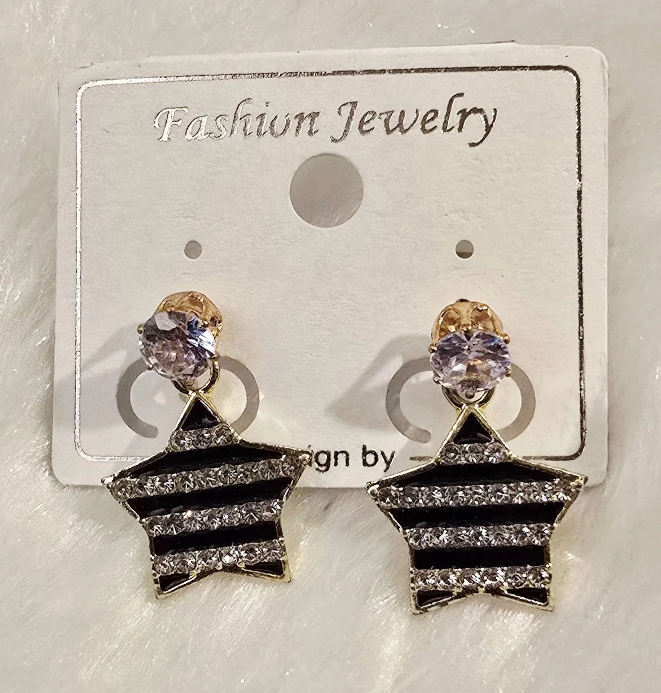 Black Star Drop Earrings