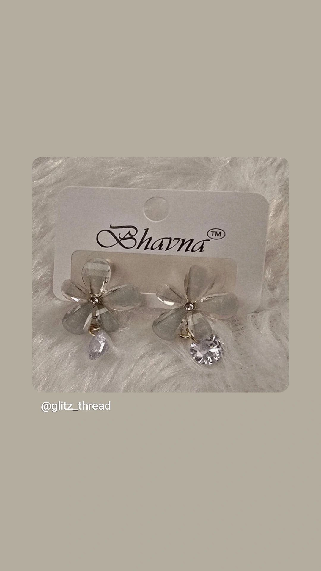 Floral Crystal Drop Earrings