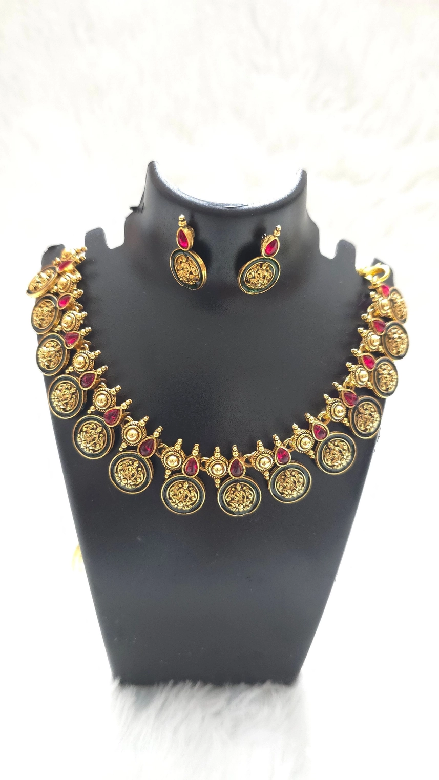 Lakshmi Ruby Heritage Necklace Set 1