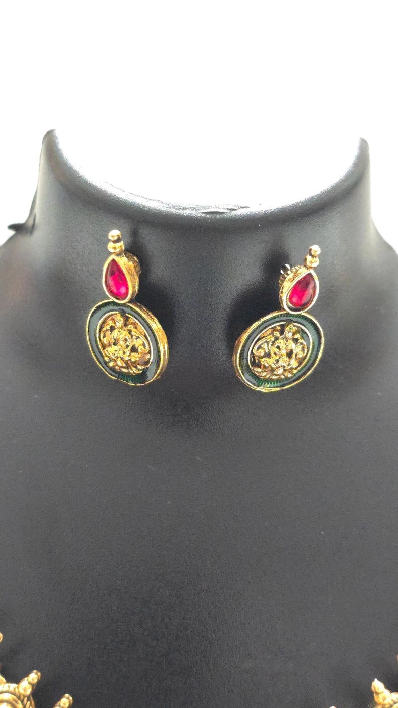 Lakshmi Ruby Heritage Necklace Set 2