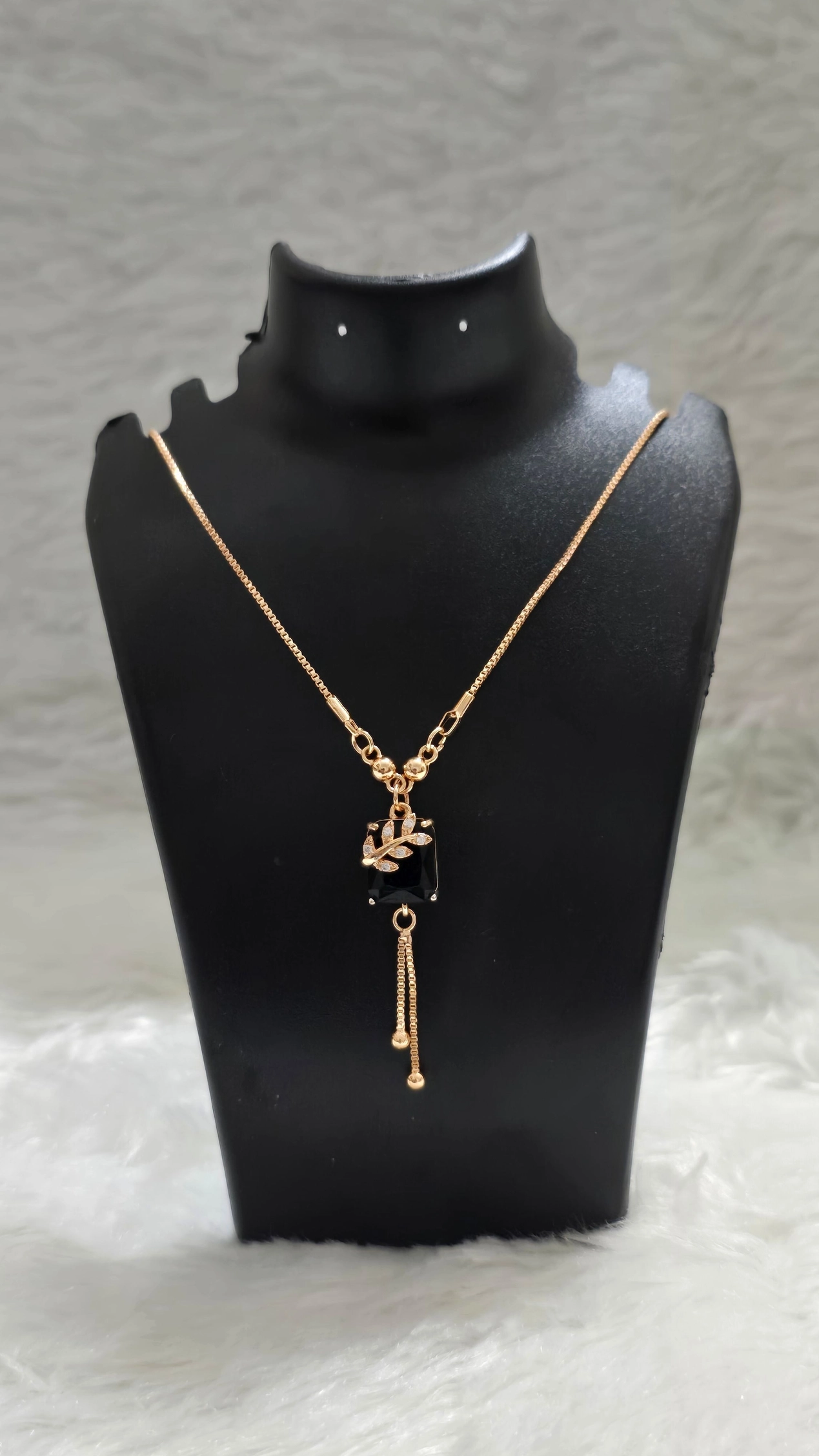 Noir Bloom Crystal Drop Necklace 🖤✨ 1