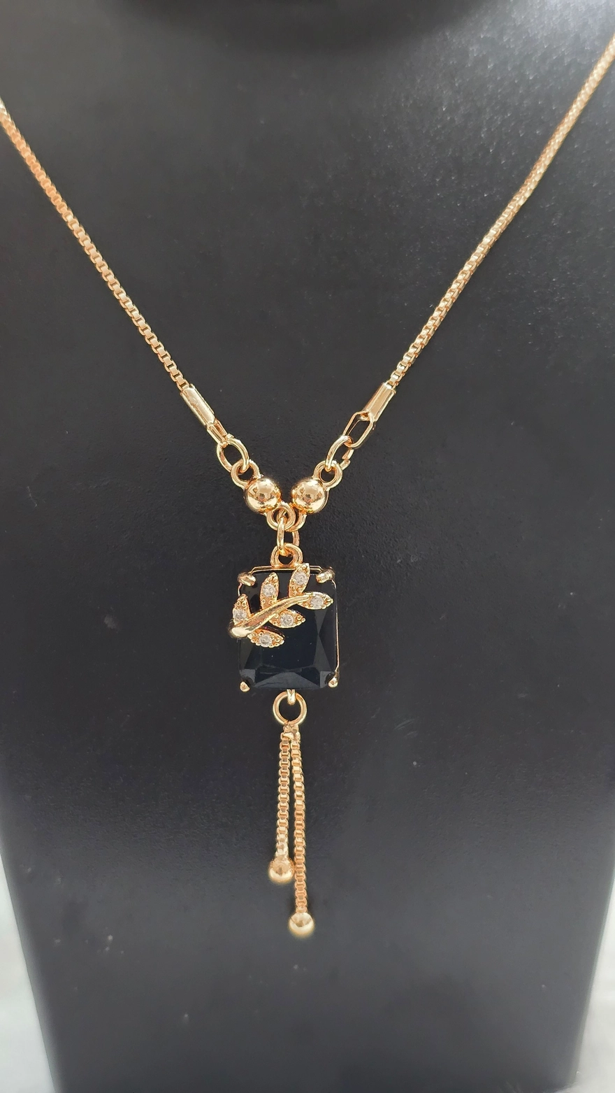 Noir Bloom Crystal Drop Necklace 🖤✨ 3