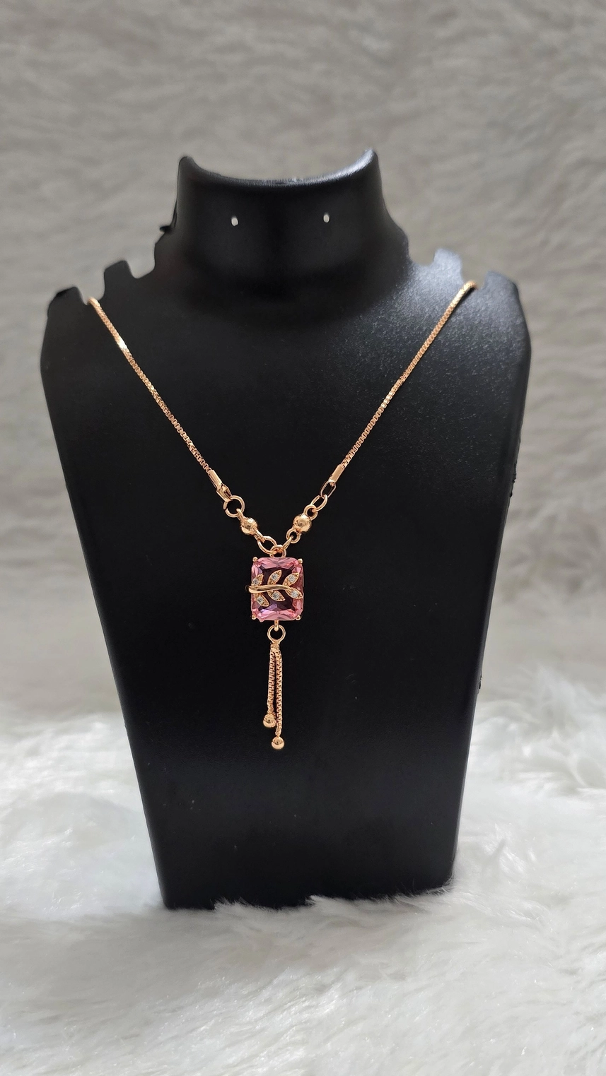 Rosé Bloom Crystal Drop Necklace 🌸✨ 2