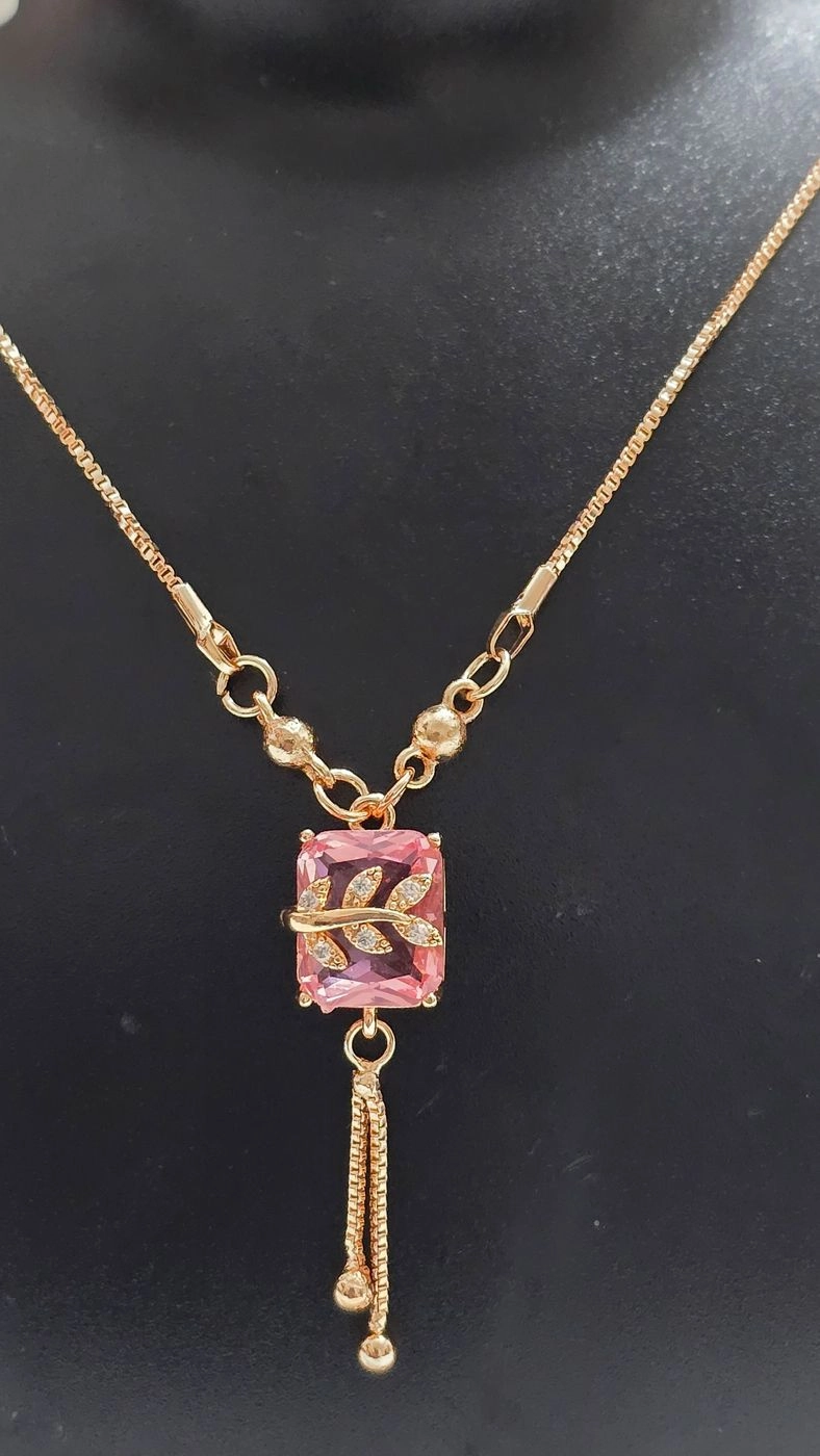 Rosé Bloom Crystal Drop Necklace 🌸✨ 3