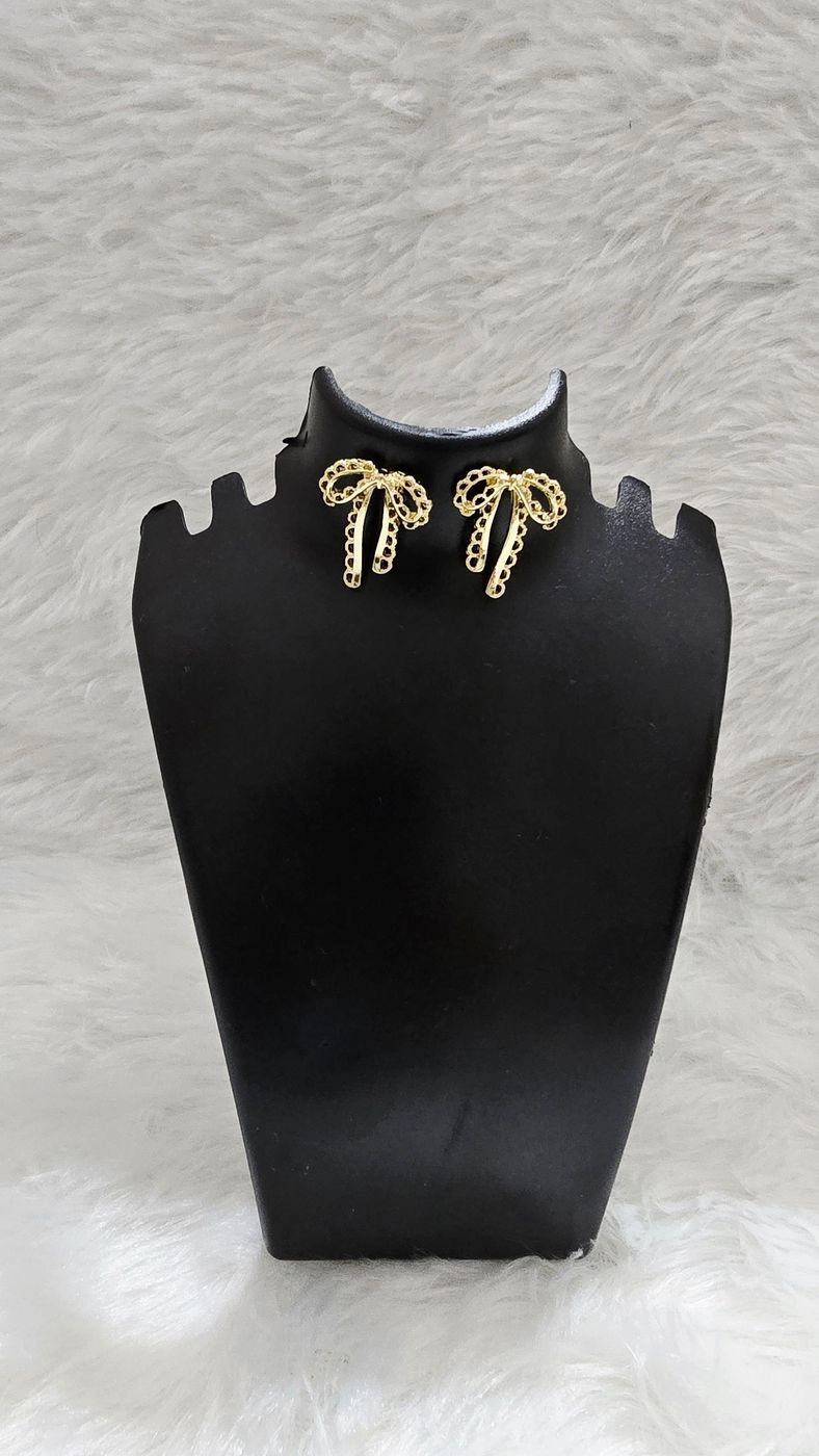 Golden Ribbon Bloom Earrings 🎀✨ 2