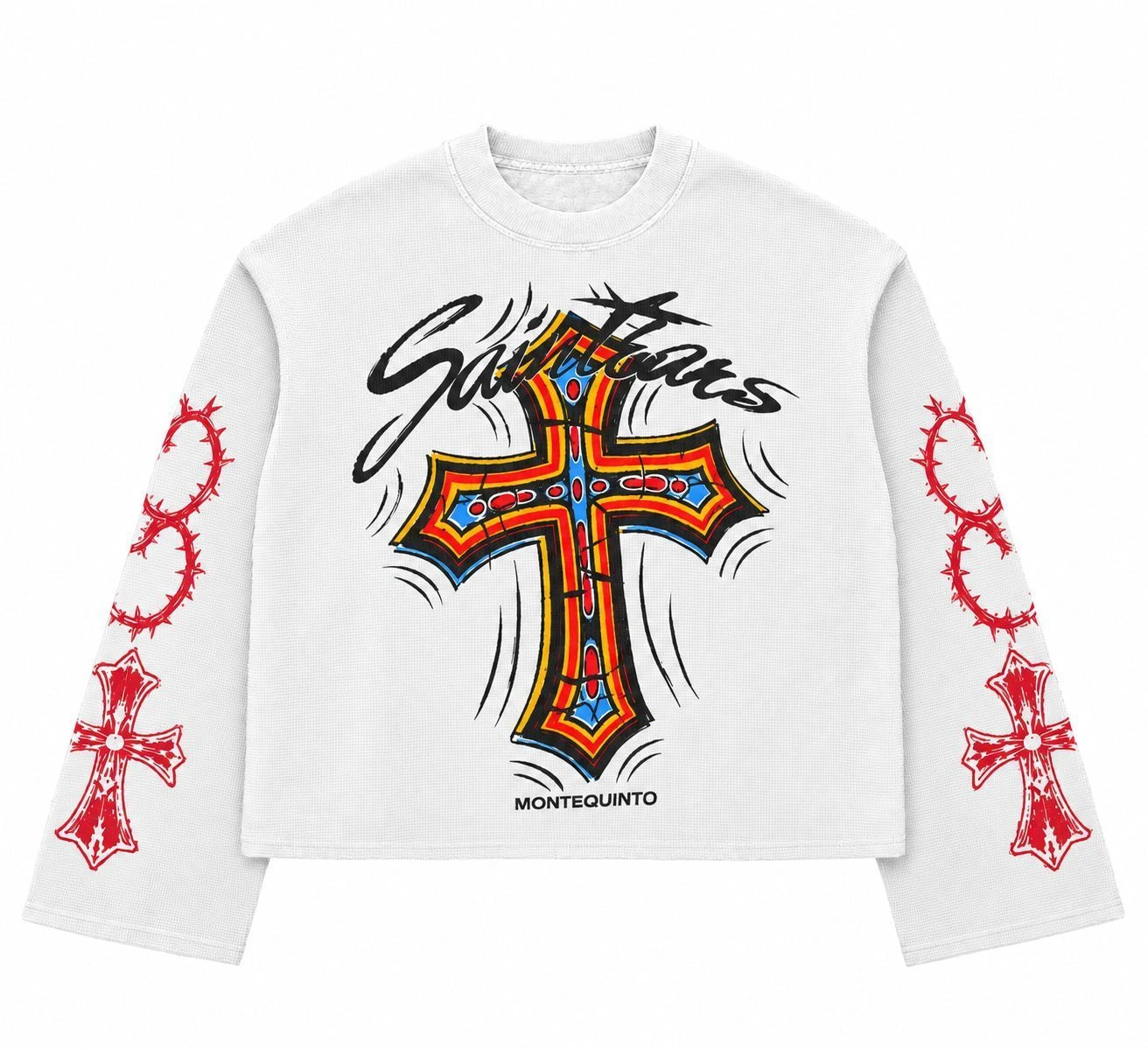Y2K Gothic Cross Waffle Tee