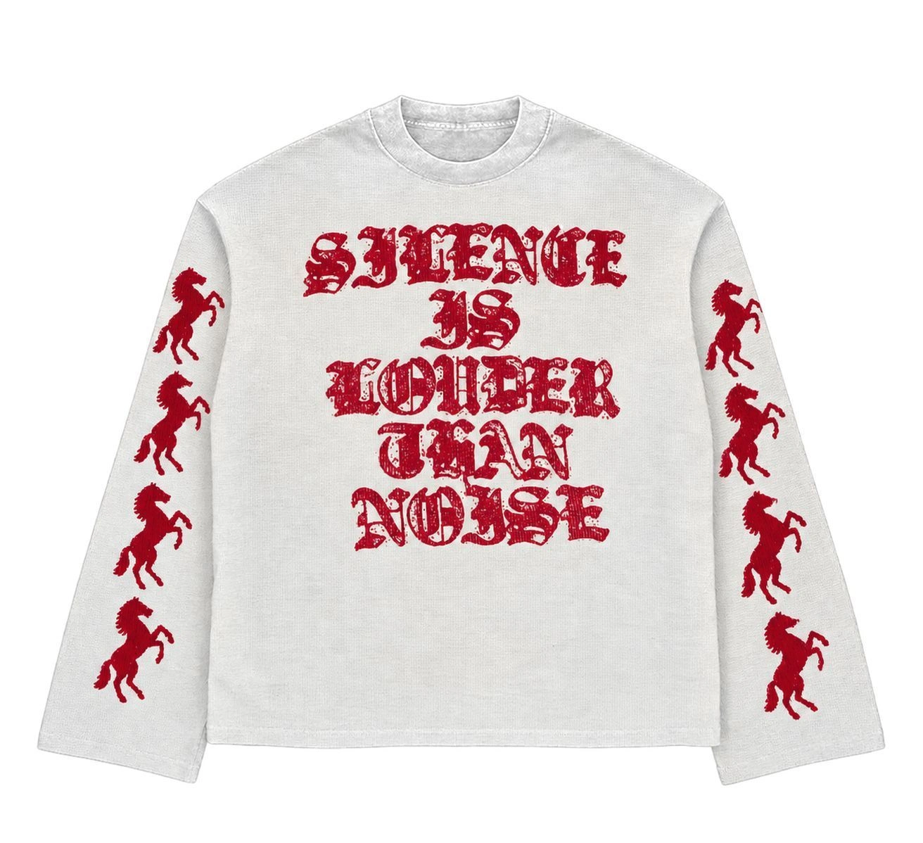Loud Silence Graphic Waffle Long-sleeve