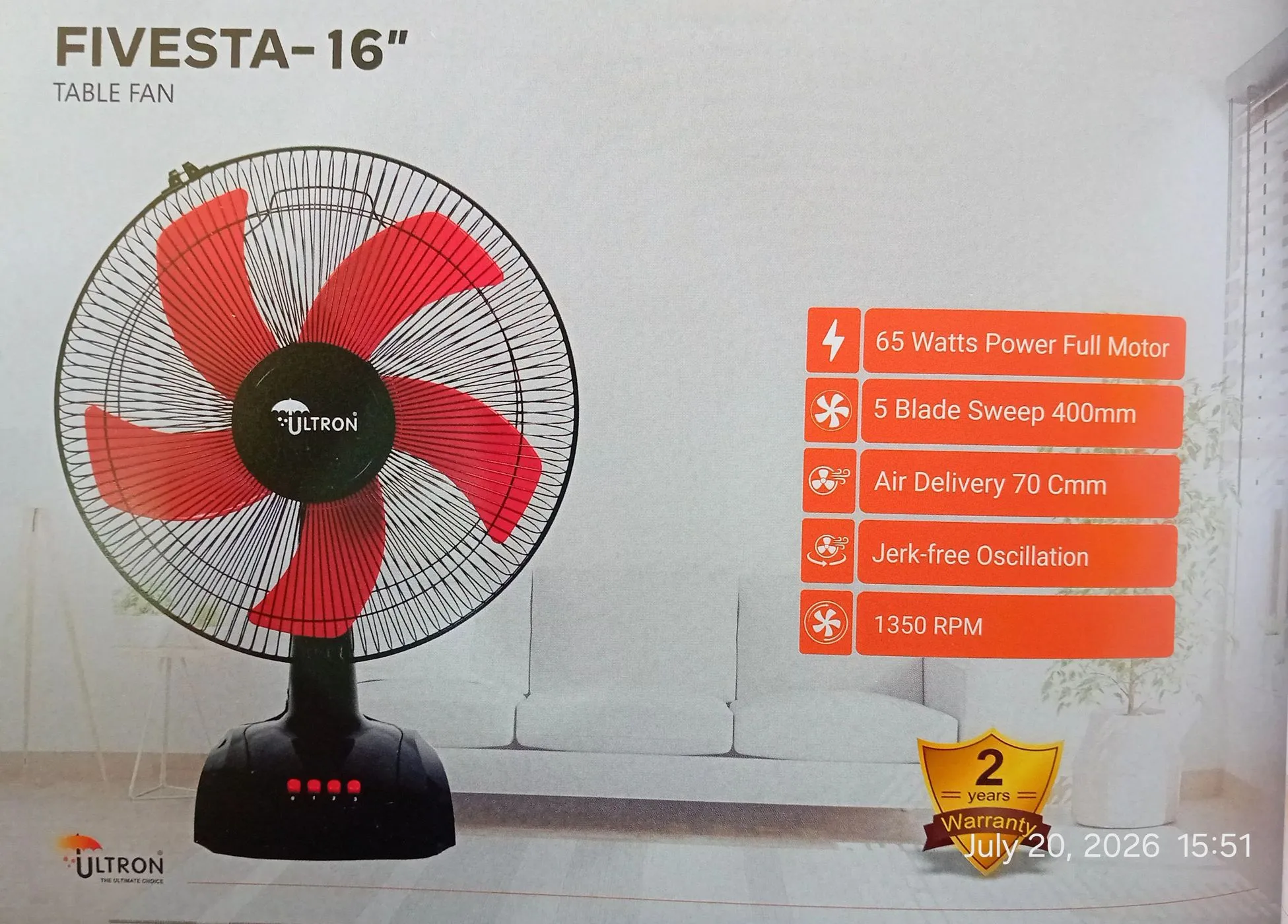 Fivesta table fan 4