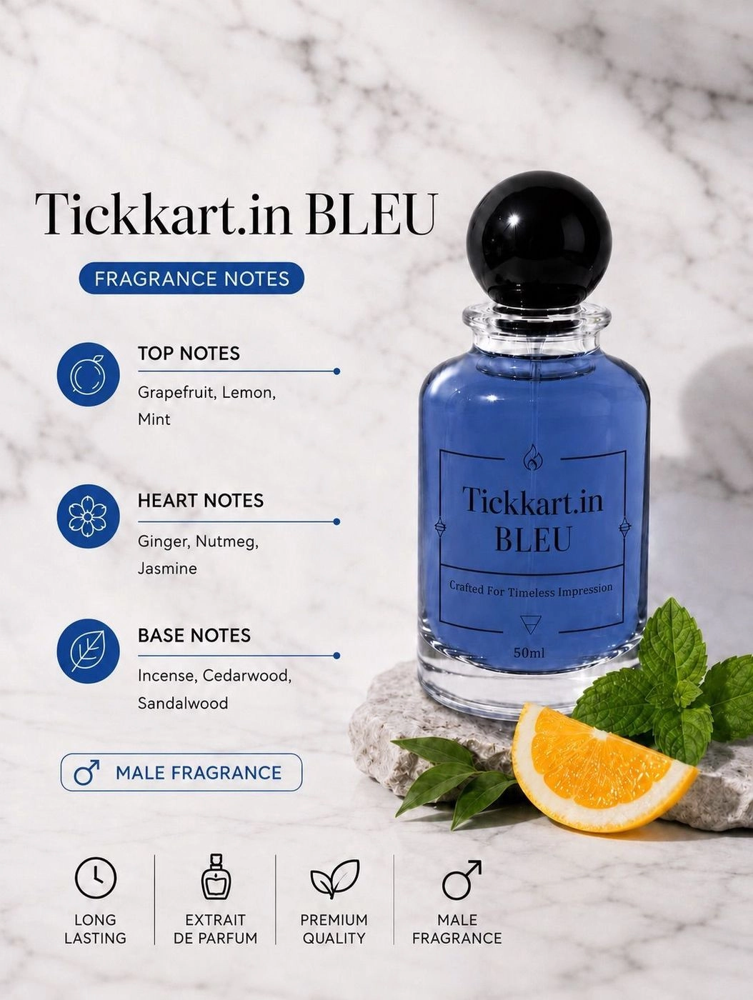 Tickkart.in Bleu (Extrait De Parfum) 1
