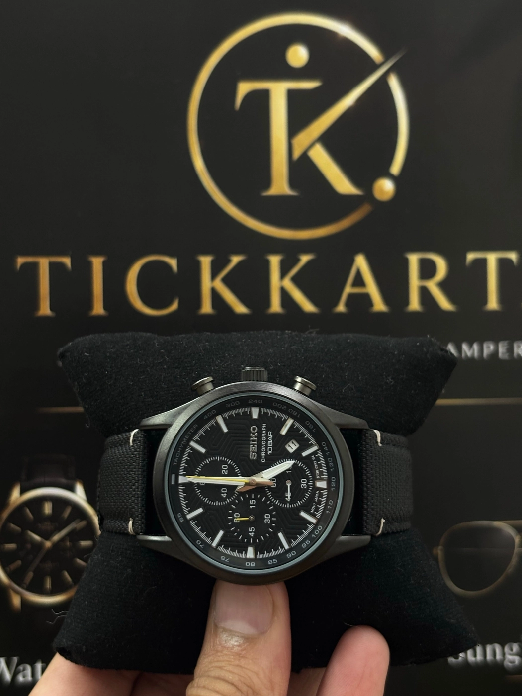 Tickkart SEIK 0 10bar Leather Full Black 1